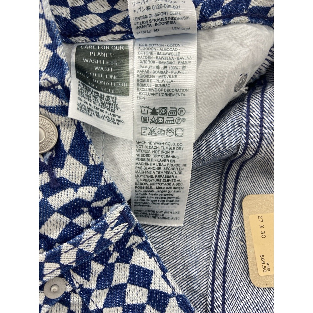 Levi's Jeans Women's 27x30 Blue Mid Rise Straight Denim Geometric New - Picture 9 of 13